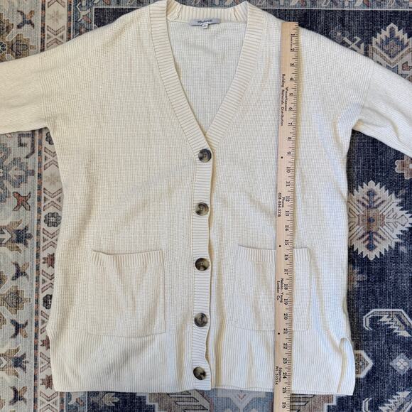 Madewell Asherton Waffle Cardigan Cream Sweater Wool Alpaca Blend Women’s XS - Picture 7 of 10